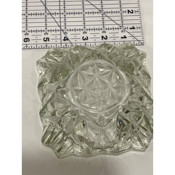 Cigar/cigarette Vintage‎ Glass French Square Ashtray 60s Mid Century Heavy Cut C - Picture 5 of 13